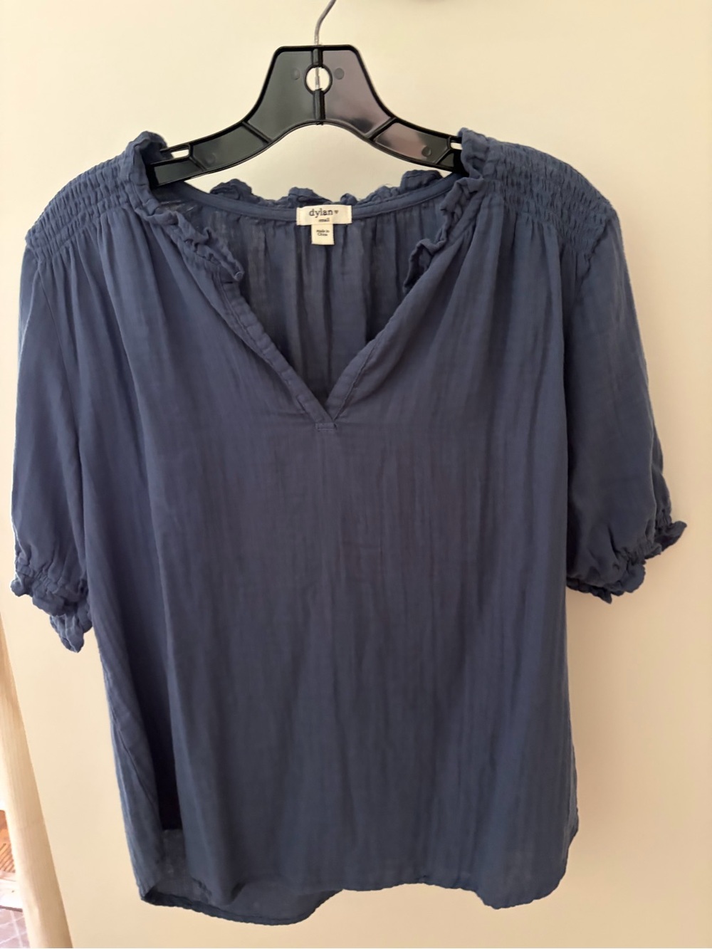 Dylan Navy gauze top